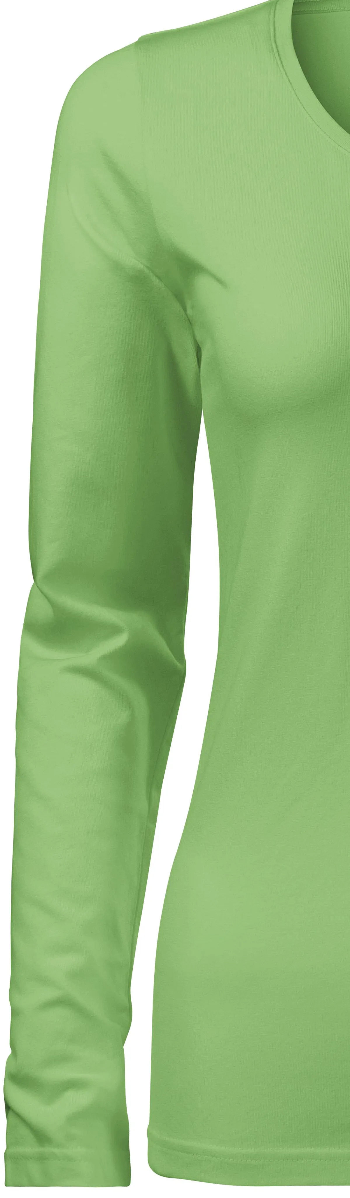 Roselux Maglietta da donna a maniche lunghe, scollo rotondo, a costine, aderente, casual, basic, Arancione, S
