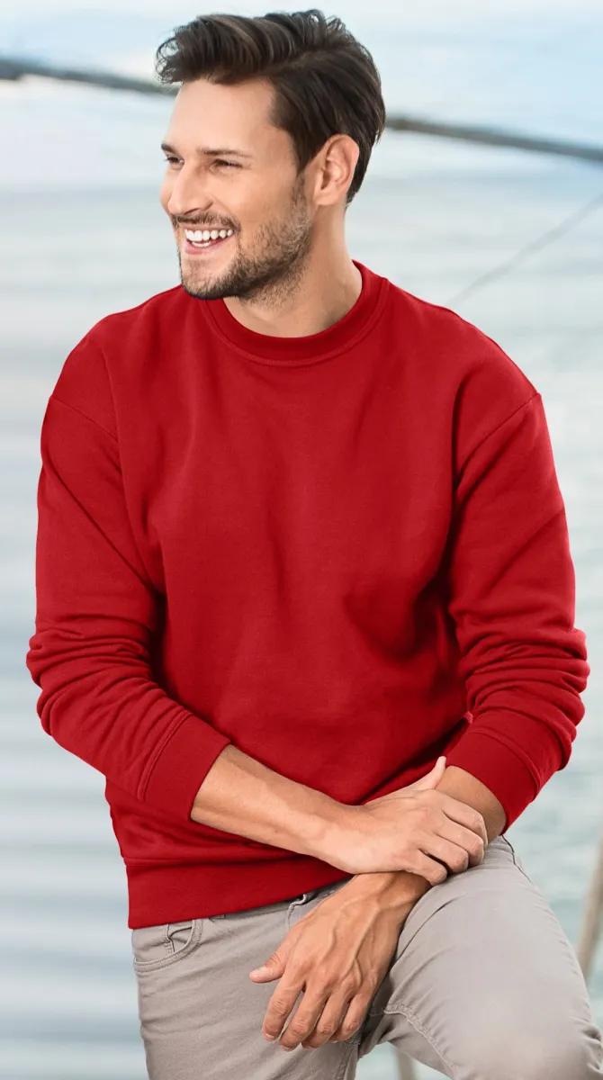 Felpa uomo/bambino sopra la testa, senza cappuccio, rosso, XL