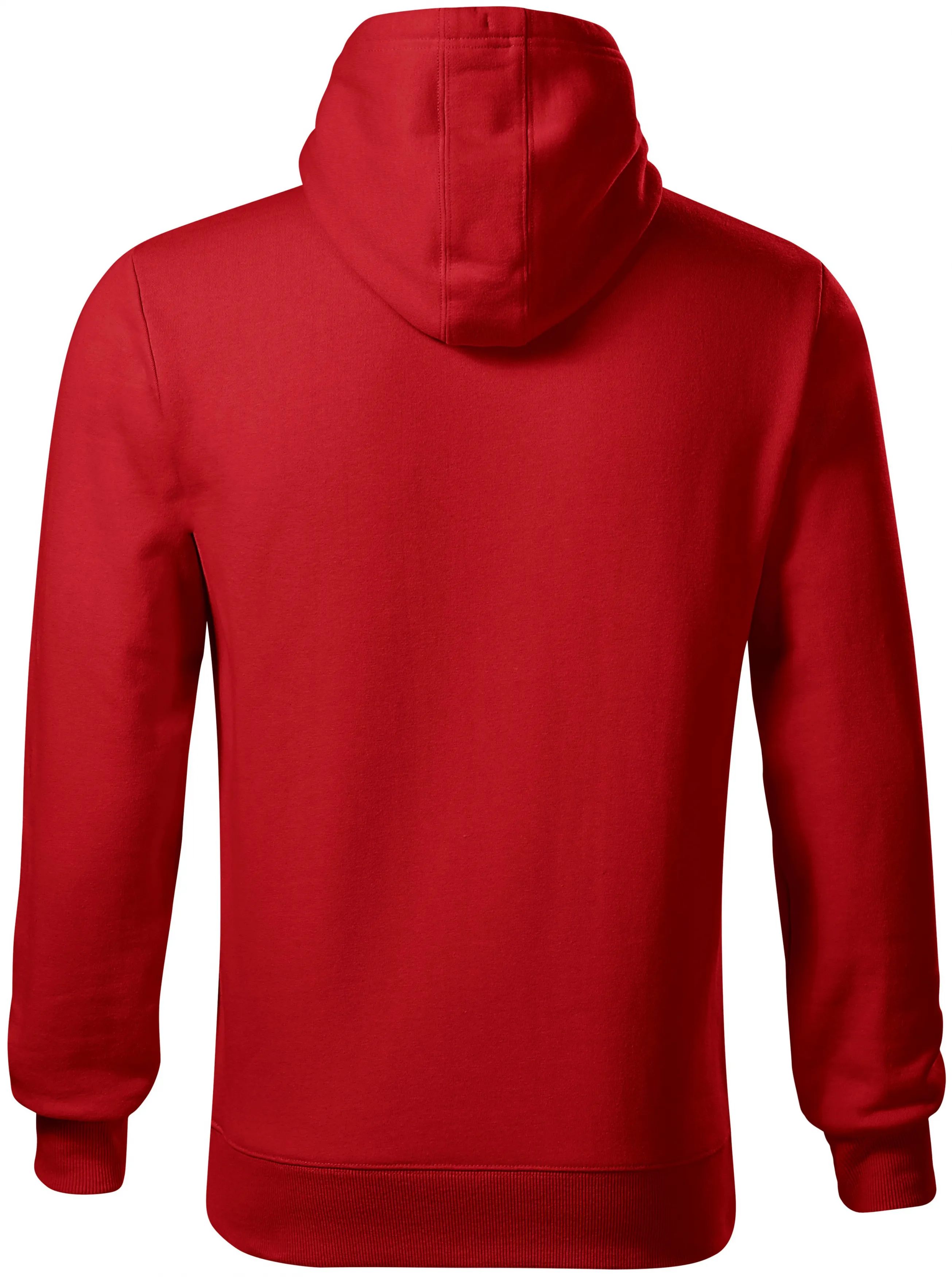 Felpa uomo con cappuccio senza zip, rosso, 4XL