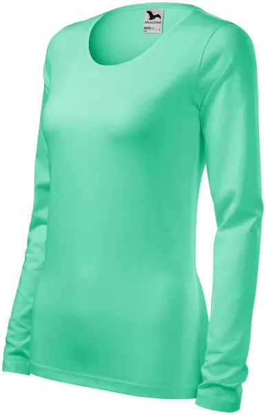 T-shirt aderente da donna con maniche lunghe - Comoda maglietta da donna in cotone