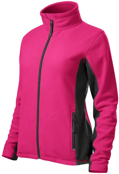 Giacca da donna in pile a contrasto - Giacca in pile da donna con elementi a contrasto