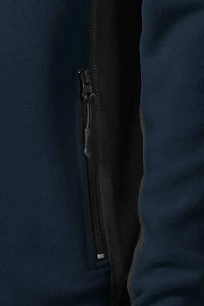 Giacca da uomo in pile a contrasto - Pratiche tasche con cerniera