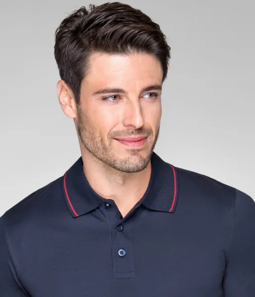 Polo uomo elegante mercerizzata - chiusura a 3 bottoni
