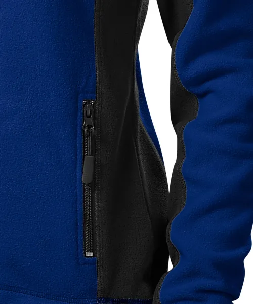 Giacca da donna in pile a contrasto - Pratiche tasche con cerniera