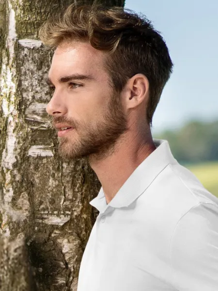 Polo semplice da uomo - chiusura a 2 bottoni