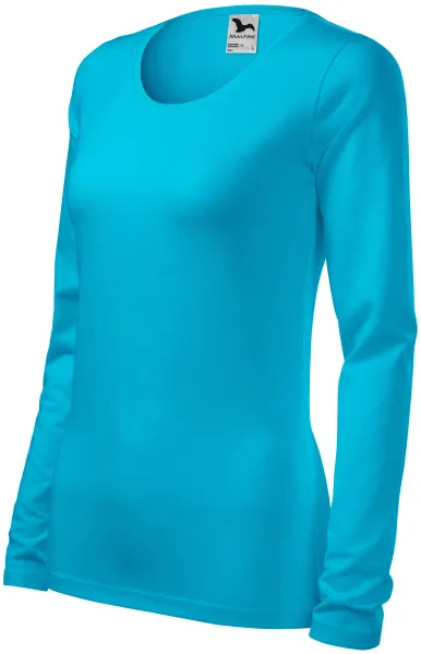 T-shirt aderente da donna con maniche lunghe - Comoda maglietta da donna in cotone