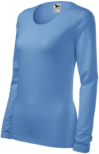 T-shirt aderente da donna con maniche lunghe - Comoda maglietta da donna in cotone