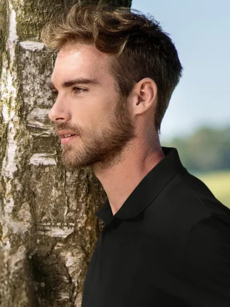 Polo semplice da uomo - chiusura a 2 bottoni
