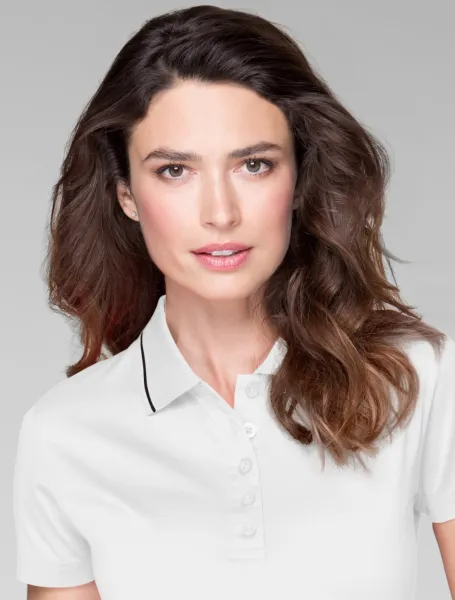 Polo donna elegante mercerizzata - chiusura a 5 bottoni