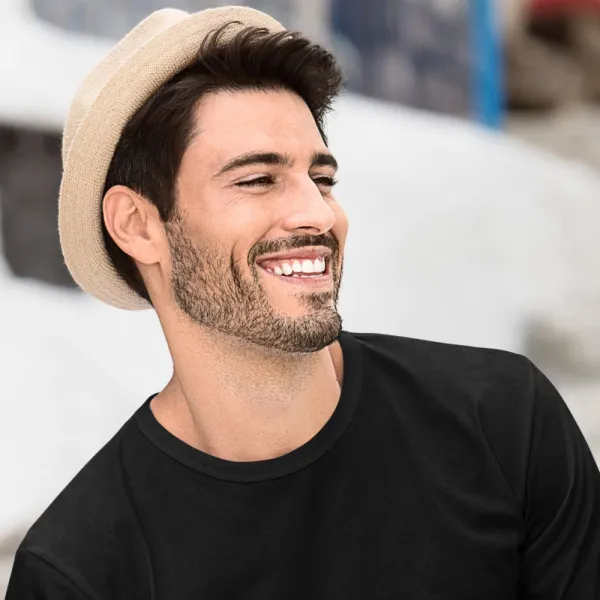 Maglietta a manica lunga da uomo - Scollo tondo classico