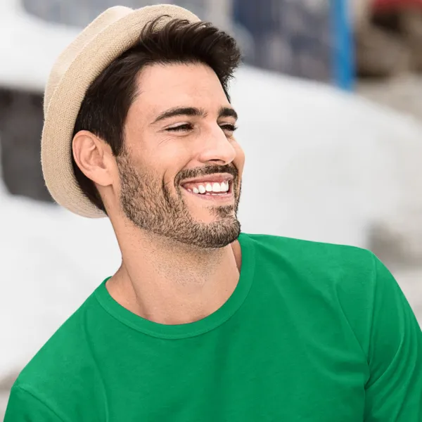 Maglietta a manica lunga da uomo - Scollo tondo classico