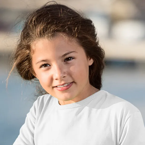 Maglietta a maniche lunghe per bambini - Scollo tondo classico