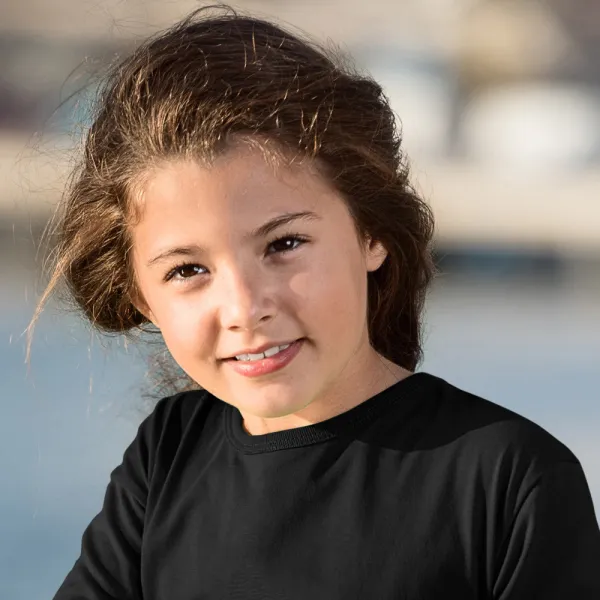 Maglietta a maniche lunghe per bambini - Scollo tondo classico