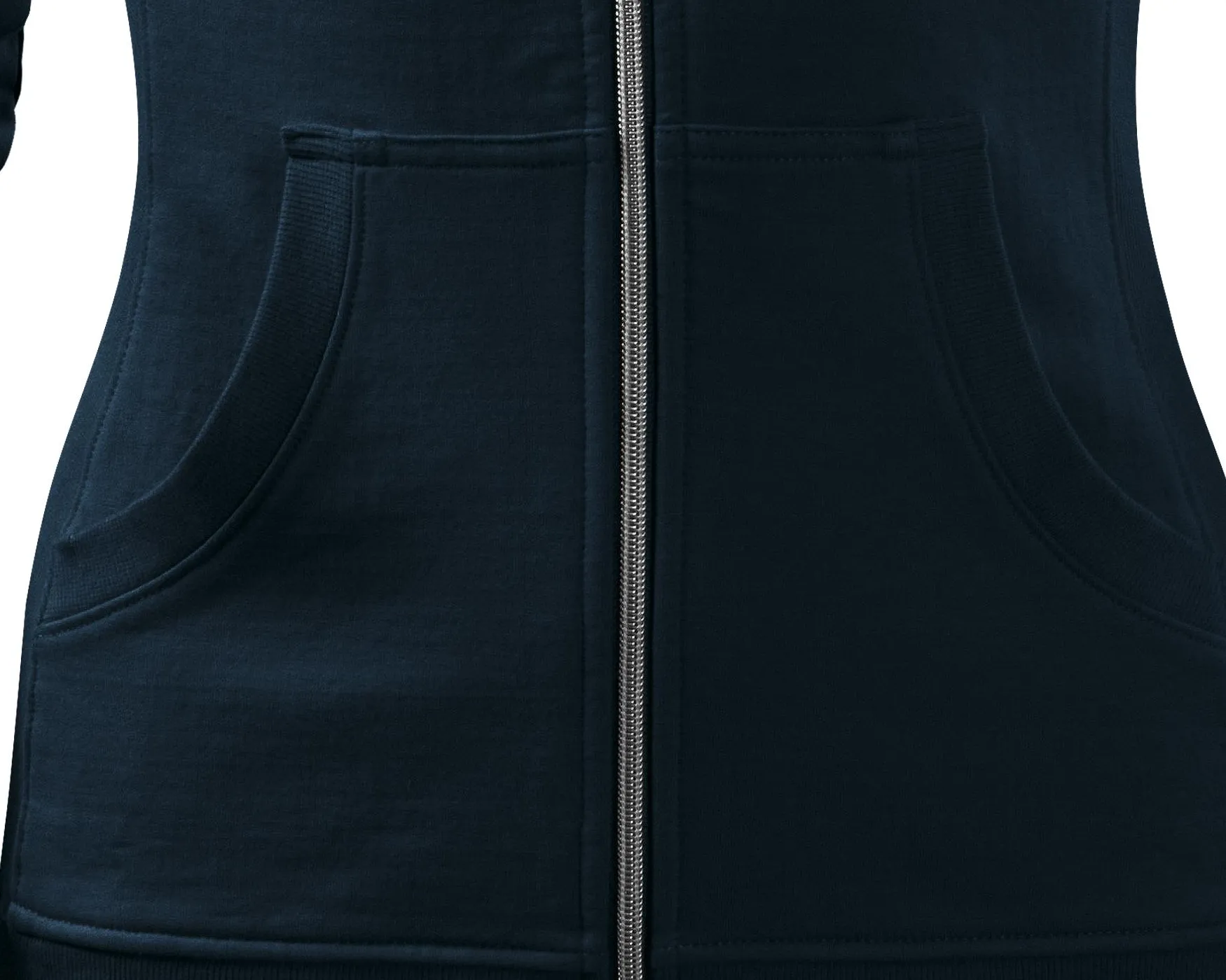 Felpa donna senza cappuccio - Tasche a marsupio